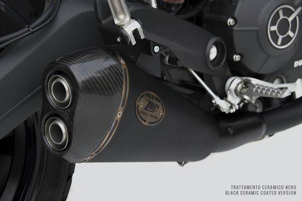 Sport Auspuff ZARD Basso BLACK m. Keramikbeschichtung Ducati Monster 797 Bj. 2017-2020 EURO-4 +ABE