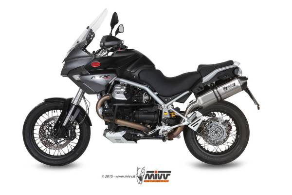 Sport Auspuff MIVV Speed Edge Edelstahl Moto Guzzi Stelvio 1200 Bj. 2008-2016 mit ABE