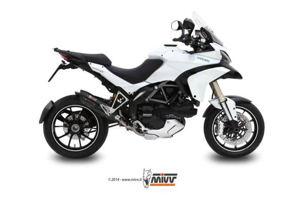 Sport Auspuff Komplettanlage MIVV Suono Steel Black Ducati Multistrada 1200 Bj.2010-2014 +NoKat Rohr