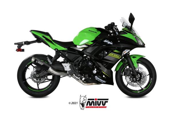 Sport Auspuff Komplettanlage MIVV GP PRO Edelstahl Black Kawasaki Ninja 650 Bj.2017-2023 EURO4/EURO5