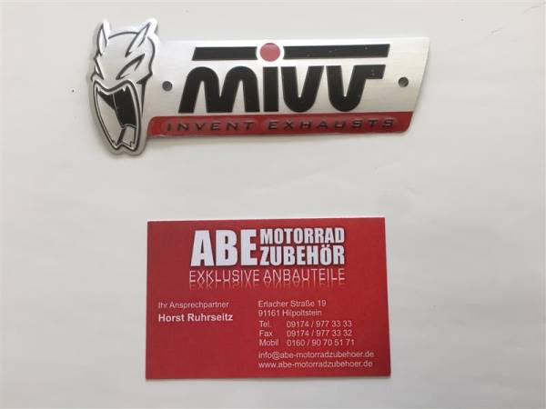 MIVV Aufkleber Label Emblem Logo new, hitzefest, Alu, Sport Auspuff Sticker groß