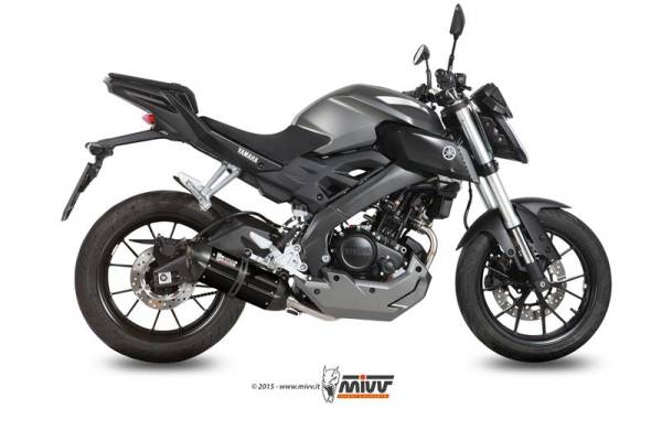 Sport Auspuff Komplettanlage MIVV Suono BLACK Yamaha YZF-R 125/MT-125 Bj.2014-2018 RE11/RE29 ABE