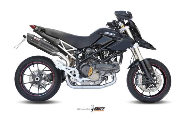 Sport Auspuff MIVV Suono Steel Black für Ducati Hypermotard 1100 / EVO Bj. 2007-2012 mit ABE