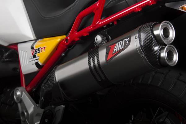 Sport Auspuff ZARD Titan m. Carbonendkappe Moto Guzzi V85 TT Bj. 2019-2020 EURO-4 +ABE