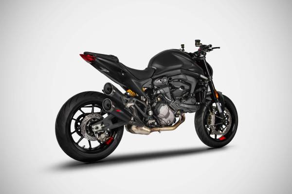Sport Auspuff ZARD Slip-On Edelstahl BLACK Ducati Monster 937 Bj. 2021-2021 EURO-5 eintragungsfrei